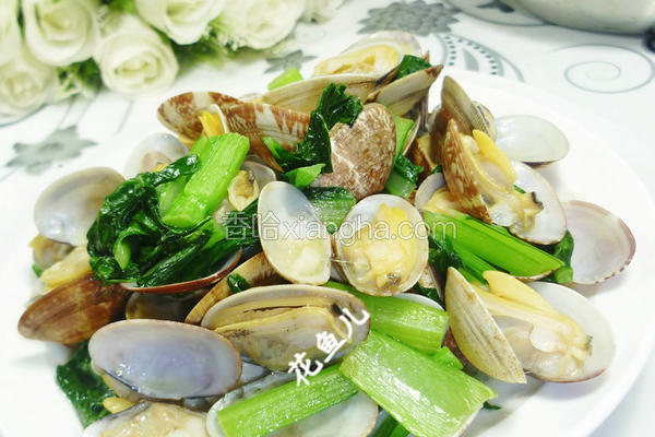 广东菜心炒花蛤