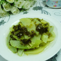 雪菜土豆炒夜开花的做法[图]