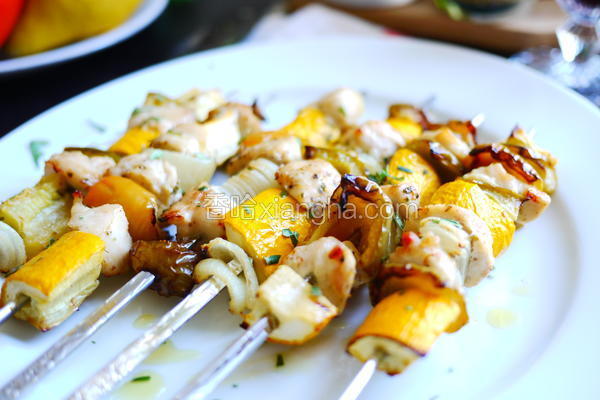 五彩鸡肉串