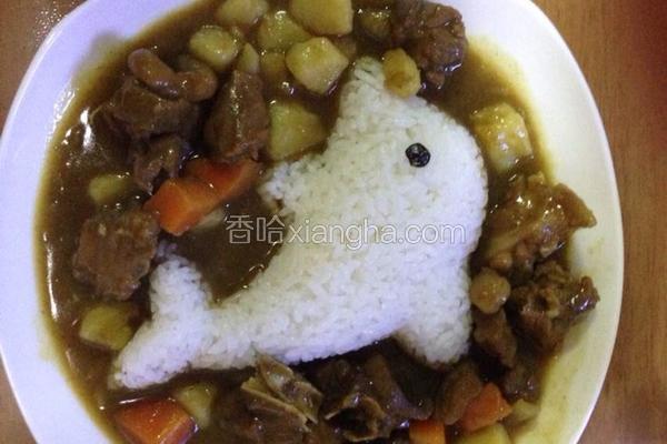 咖喱鸡肉盖浇饭