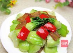 上海青炒腊肉的做法图解1