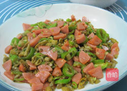 辣炒咸豆角火腿丁的做法图解8