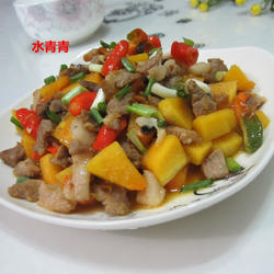 南瓜丁炒肉的做法[图]