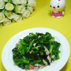 里脊肉炒油菜蕻的做法[图]