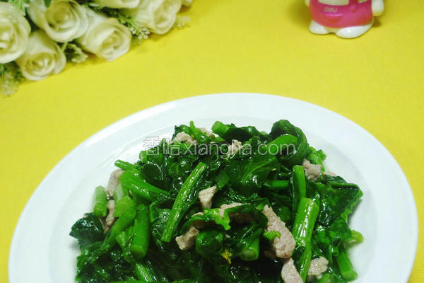 里脊肉炒油菜蕻