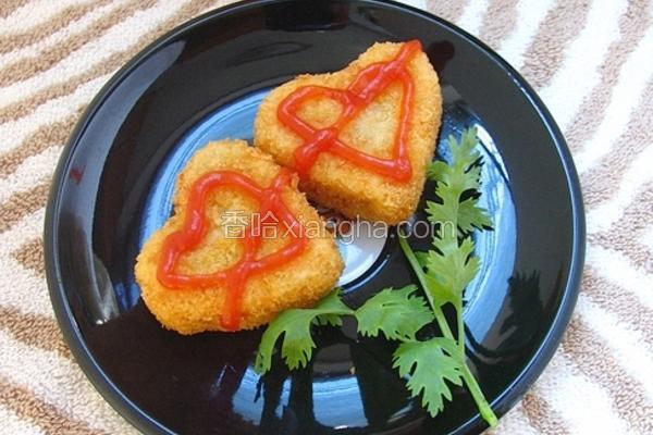 心形鳕鱼饼