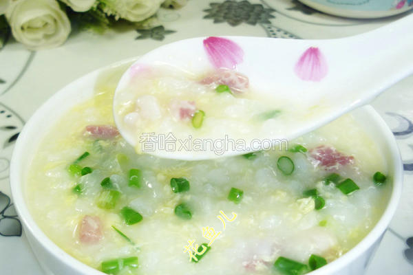 咸肉蛋花大米粥