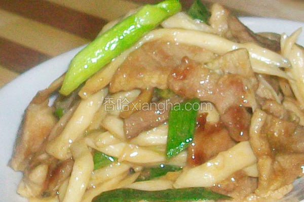 醋肉炒杏鲍茹