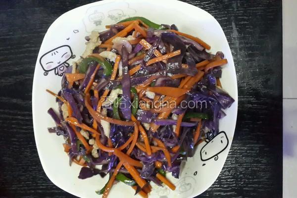 紫甘蓝炒肉丝