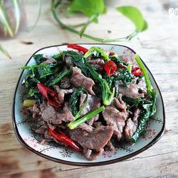 芹叶炒牛肉的做法[图]