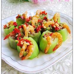剁椒丝瓜蒸虾的做法[图]