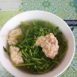 豆苗肉丸汤的做法[图]
