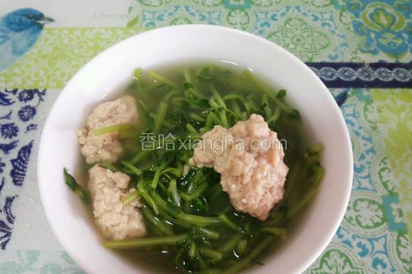豆苗肉丸汤