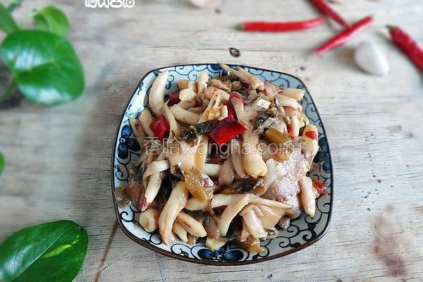 酸腌菜炒喇叭菌