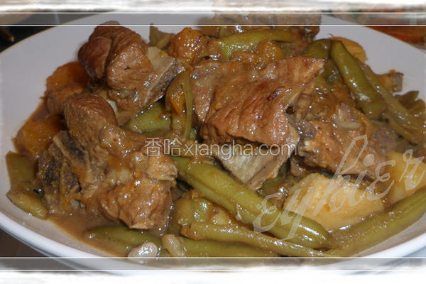 尾骨炖豆角南瓜