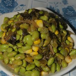雪菜玉米炒毛豆的做法[图]