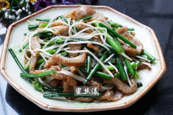 韭花银芽炒猪颈肉