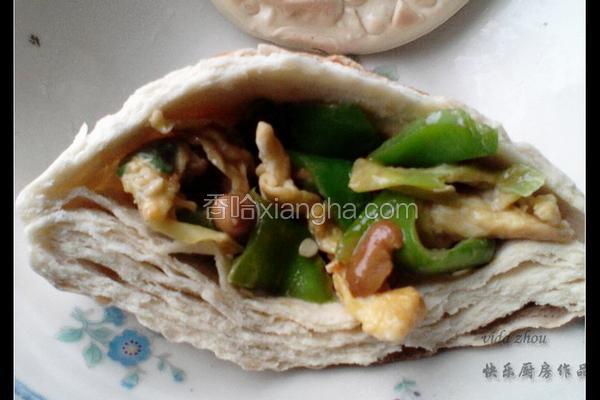 烧饼夹菜