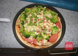 香菇火腿披萨的做法图解15