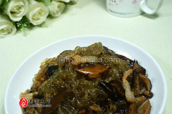 香菇五花肉炒粉条