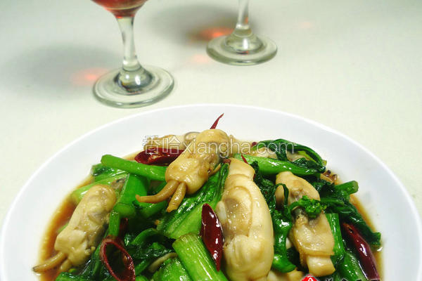 蛏子炒菜心
