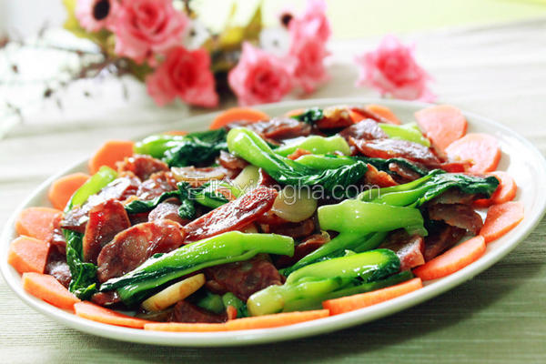 菜心炒腊肠