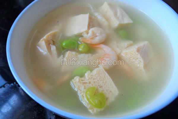 冻豆腐虾仁汤