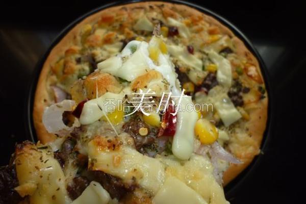自制黑椒牛肉披萨