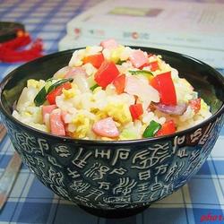 杂蔬火腿蛋炒饭的做法[图]