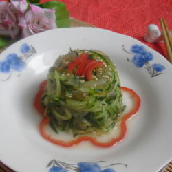 凉拌海蜇黄瓜塔的做法[图]