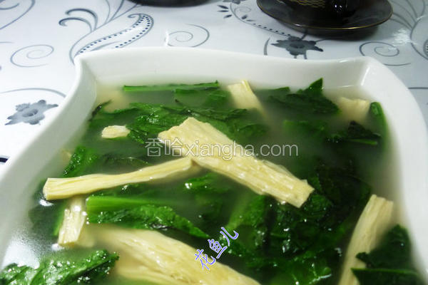上汤莴笋叶腐竹