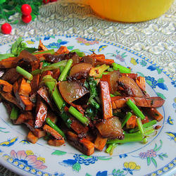 香芹香干炒腊肉的做法[图]