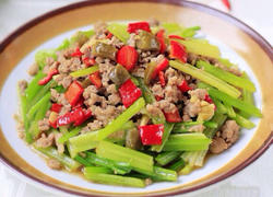 毛芹炒肉末