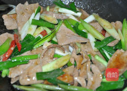 蚝油葱段炒猪肝片的做法图解4