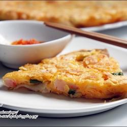 泡菜魔芋虾仁煎饼的做法[图]