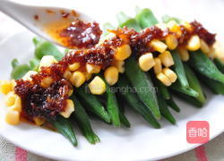 红葱肉酱拌秋葵的做法图解3