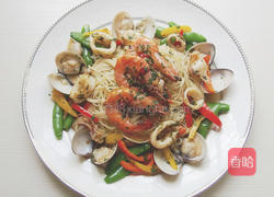 海鲜时蔬意大利面的做法图解8