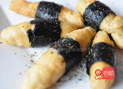 海苔面肠鲜葱卷的做法图解9