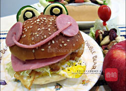 火腿青蛙汉堡的做法图解6