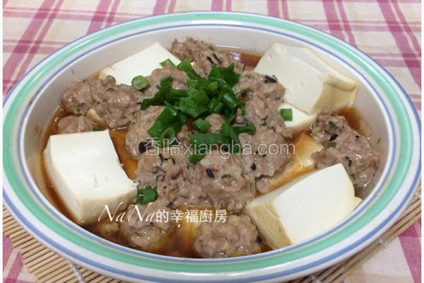 香菇肉丸蒸豆腐