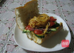 番茄肉酱面面包的做法图解6