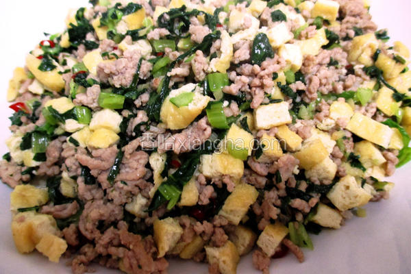 炒豆皮肉末