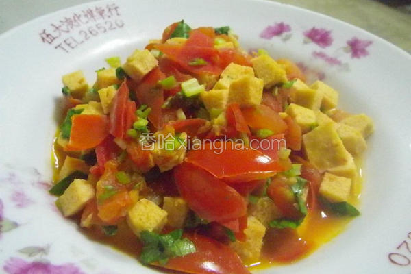 芹菜番茄冻豆腐