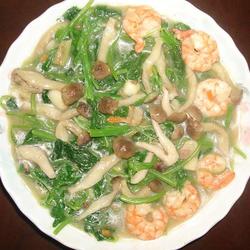 菇菇虾仁苋菜的做法[图]