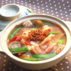 XO酱海鲜豆腐煲的做法[图]