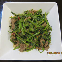 沙茶空心菜炒牛肉的做法[图]
