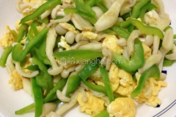 青椒炒蛋菇