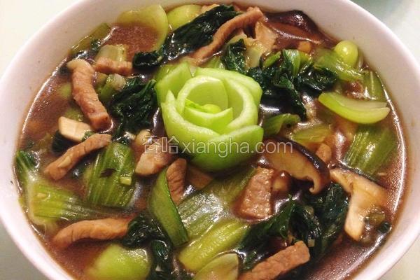 蚝油肉丝炒青江菜