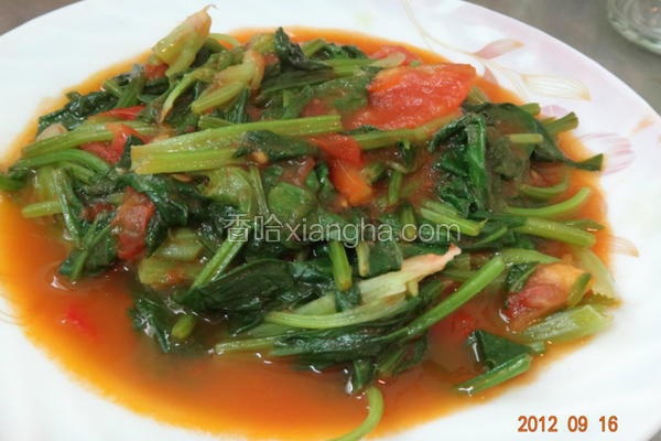 菠菜炒番茄