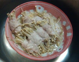 蒸金针菇肉串[图]